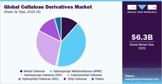 Global Cellulose Derivatives Market Share, By Type, 2022 (%)