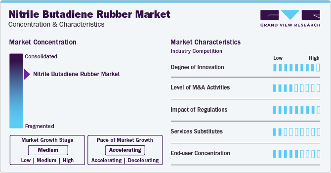 Nitrile Butadiene Rubber Market Concentration & Characteristics