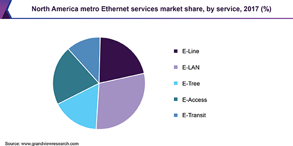 North America metro Ethernet services market share