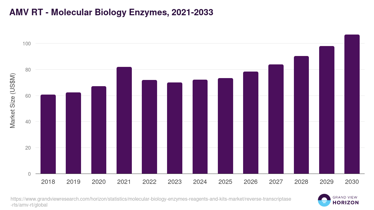 AMV RT - Molecular Biology Enzymes, 2021-2033 (US$M)