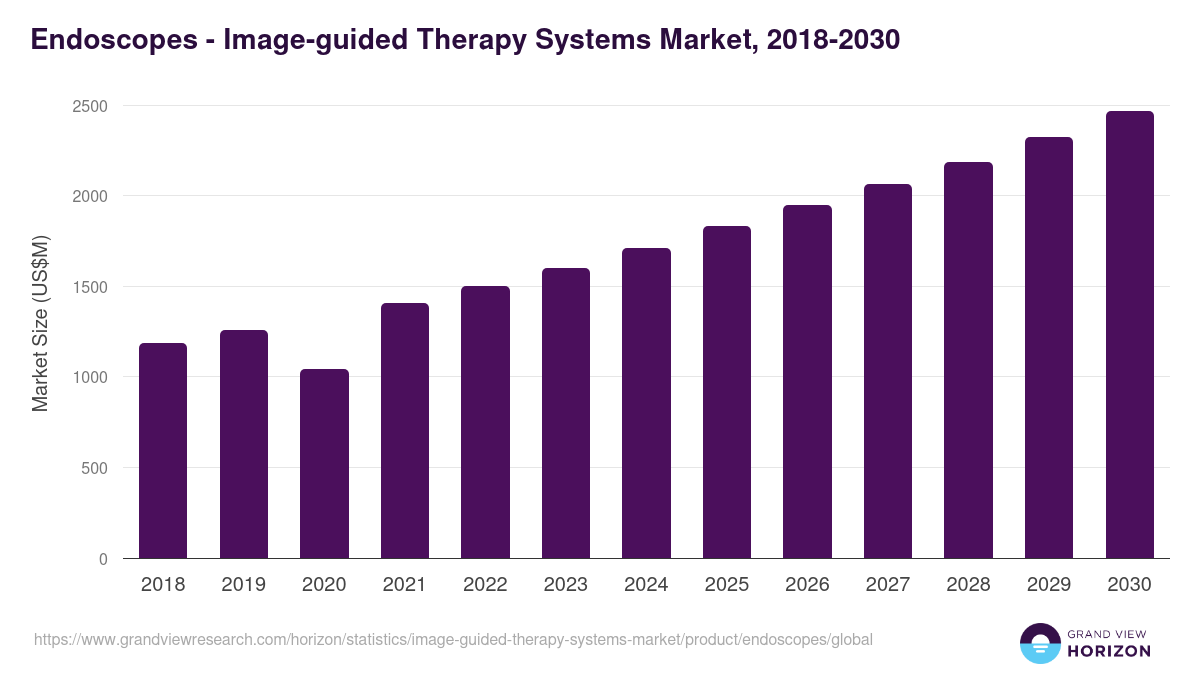 Endoscopes - Image-guided Therapy Systems Market Statistics, 2018-2030 (US$M)