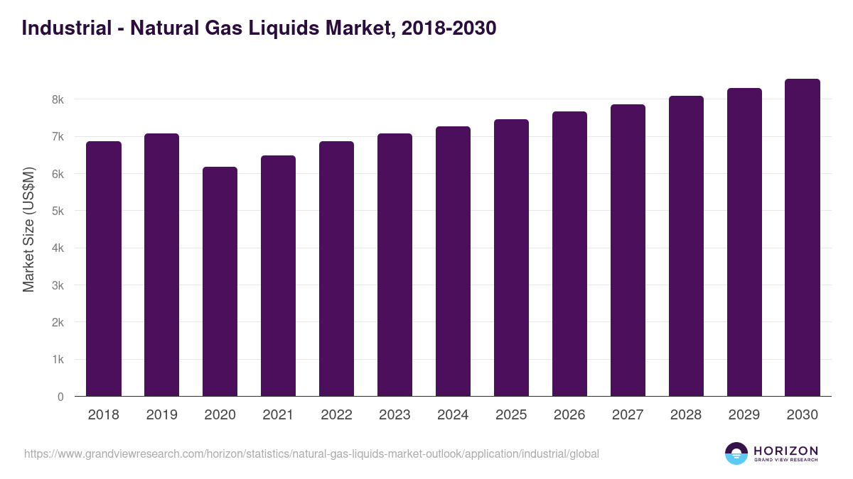 Industrial - Natural Gas Liquids Market Statistics, 2018-2030 (US$M)