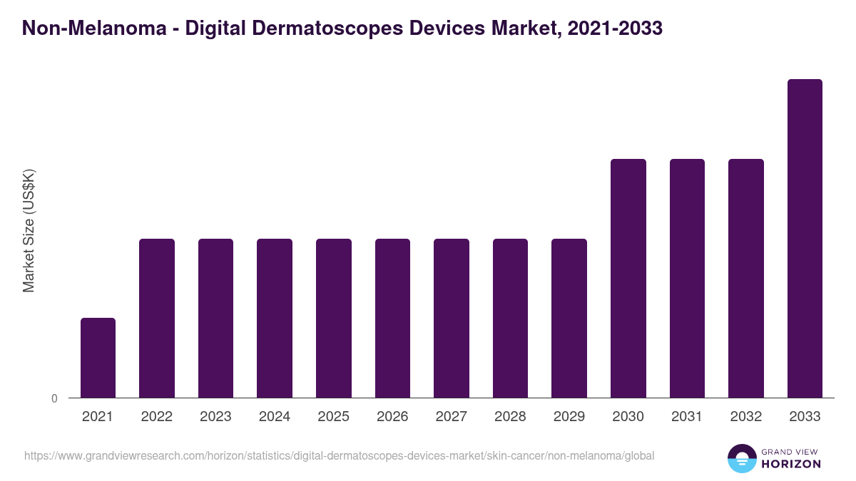 Non-Melanoma - Digital Dermatoscopes Devices Market, 2021-2033 (US$K)