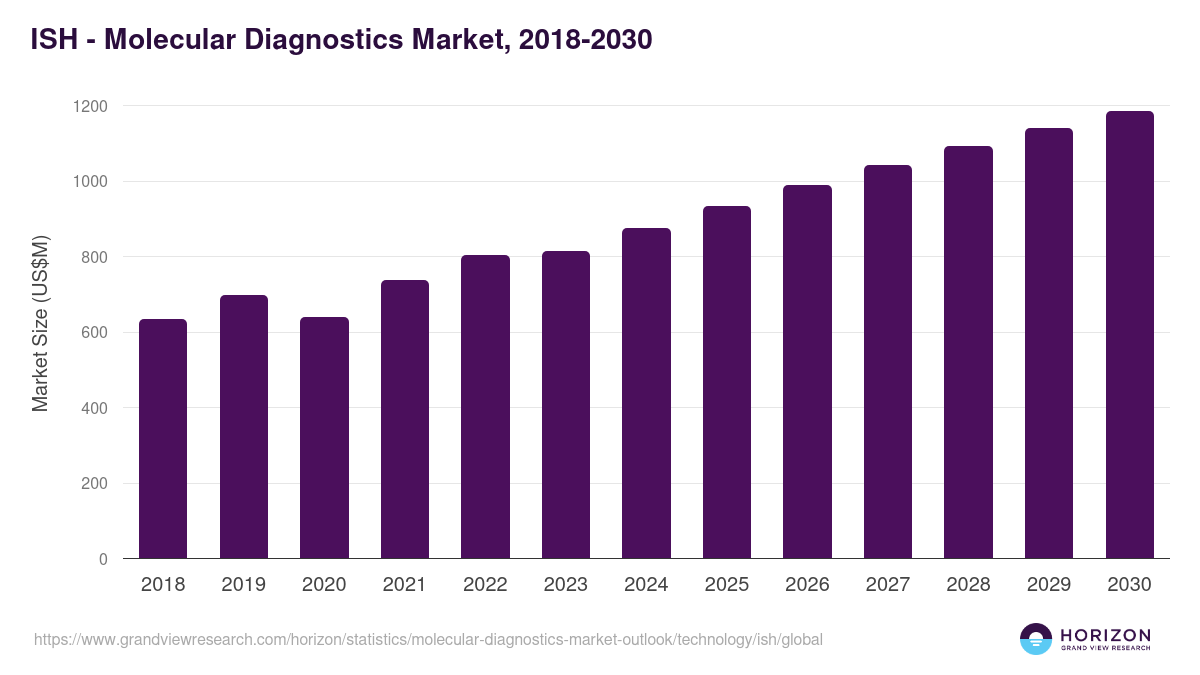ISH - Molecular Diagnostics Market Statistics, 2018-2030 (US$M)