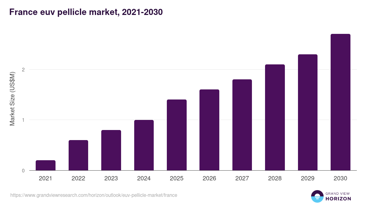 France euv pellicle market, 2021-2030 (US$M)