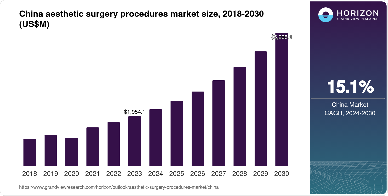 China Aesthetic Surgery Procedures Market Size & Outlook, 2030