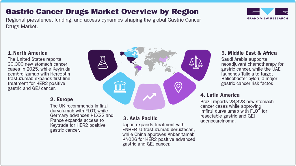 Gastric Cancer Drug Market Overview by Region