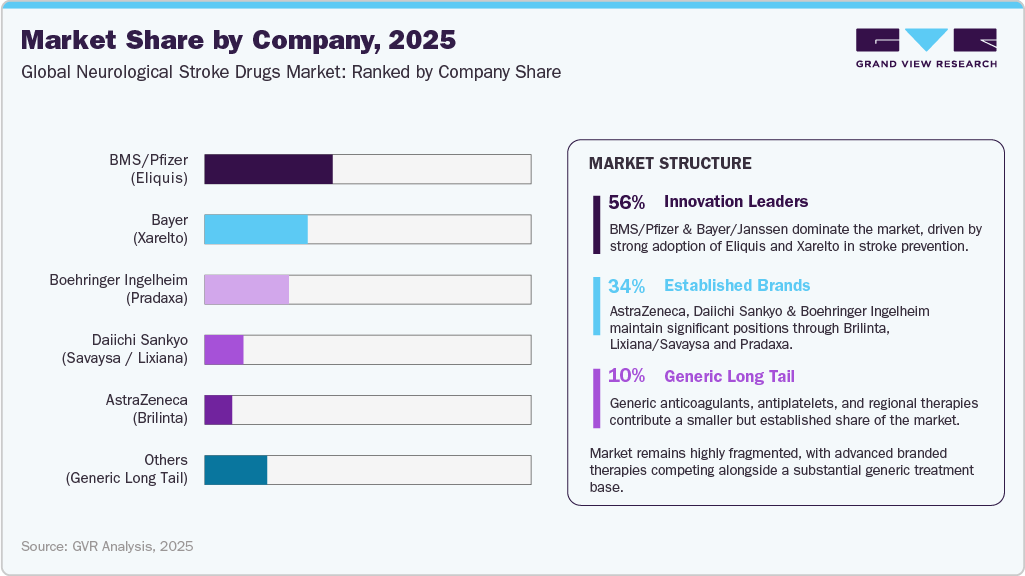 Neurological Stroke Drug Market Share by Company, 2025