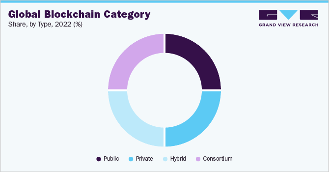 Global Blockchain Category Share, by type, 2022 (%)
