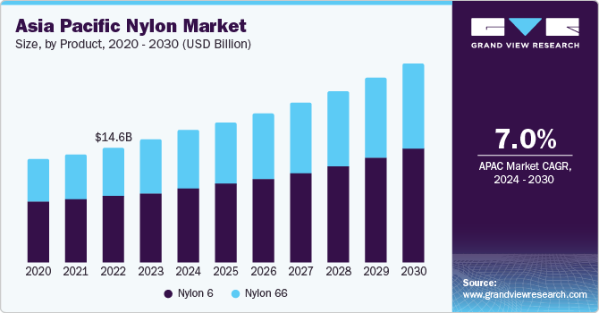 Asia Pacific nylon Market size and growth rate, 2024 - 2030