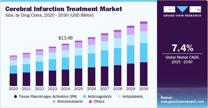 Cerebral Infarction Treatment Market Size, by Drug Class, 2020 - 2030 (USD Billion)