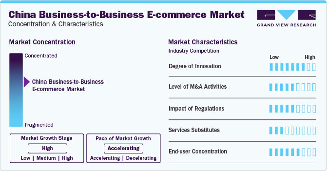 China Business-to-Business E-commerce Market Concentration & Characteristics
