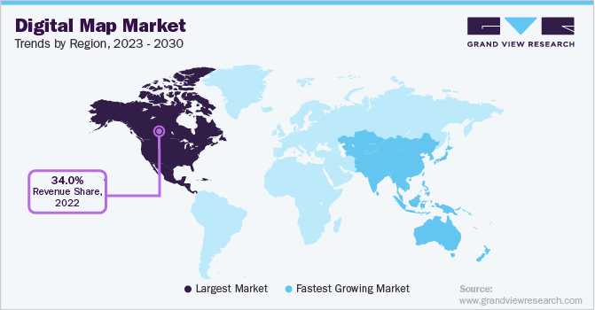 Digital Map Market Trends by Region, 2023 - 2030