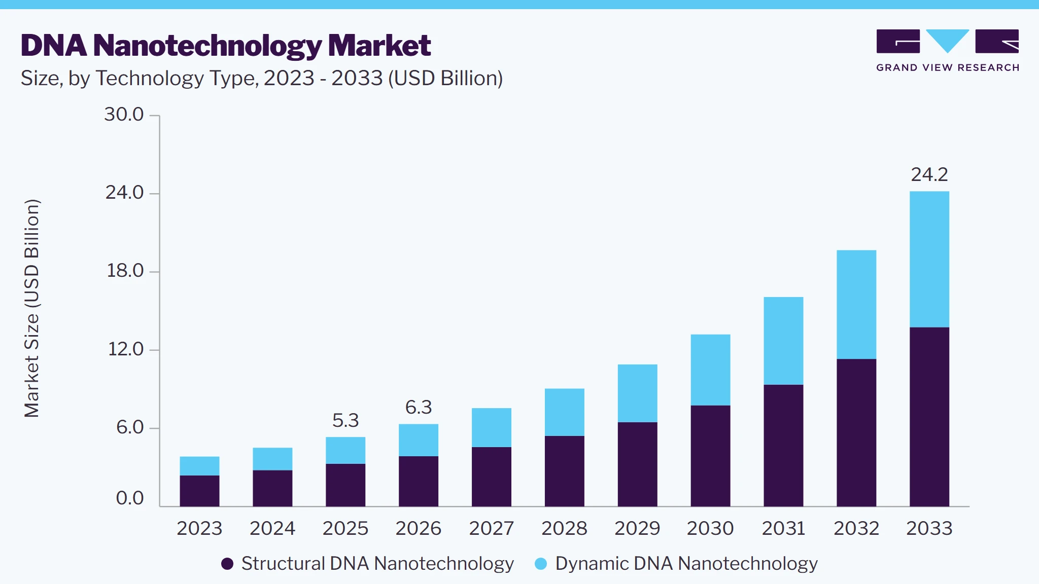 DNA nanotechnology market size and growth forecast (2023-2033)