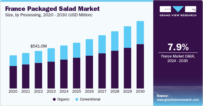 France packaged salad market size and growth rate, 2024 - 2030 France packaged salad market size and growth rate, 2024 - 2030
