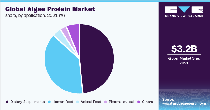  Global algae protein market share, by application, 2021 (%)