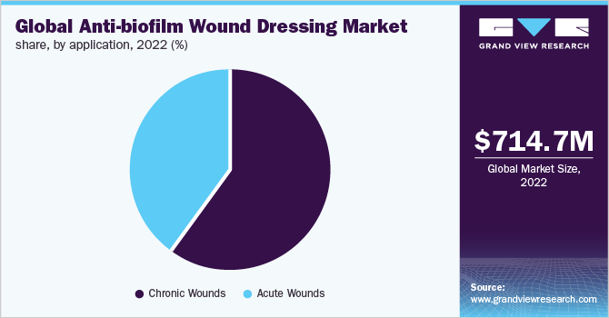 Global anti-biofilm wound dressing market share, by application, 2022 (%)