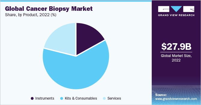 Global cancer biopsy market share, by application, 2019 (%)