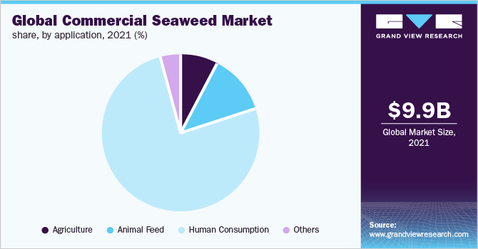 Global commercial seaweed market revenue share, by application, 2021 (%)