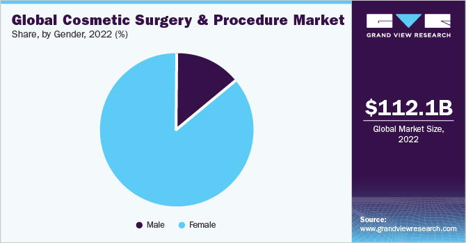 Global cosmetic surgery and procedures Market share and size, 2022
