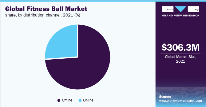 Global Fitness Ball Market Share, by distribution channel, 2021, (%)