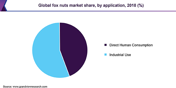 Global fox nuts market share, by application, 2018 (%)