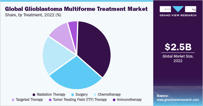 Global glioblastoma multiforme treatment Market share and size, 2022