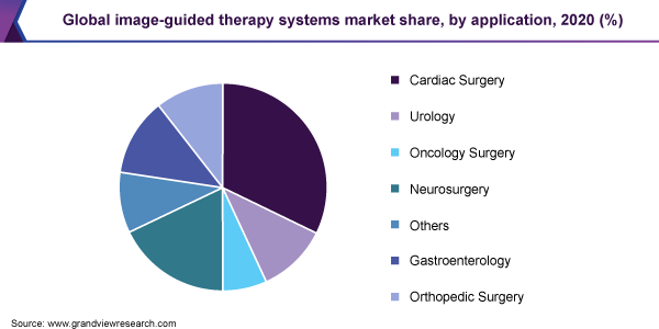 Global image-guided therapy systems market share, by application, 2020 (%)