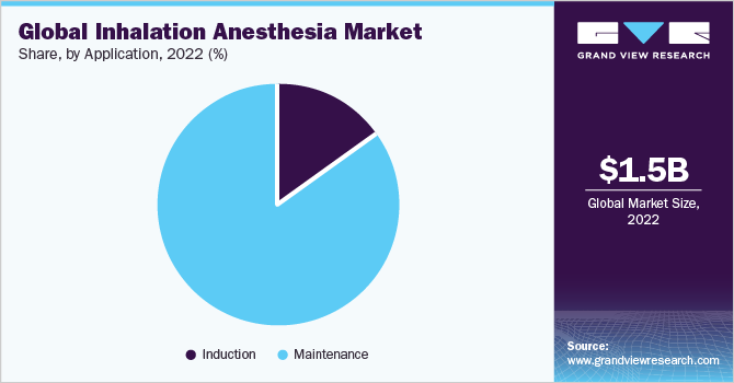 Global inhalation anesthesia market share, by application, 2021 (%)
