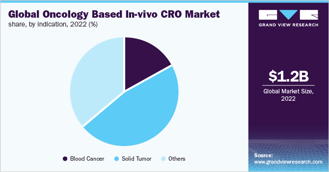 Global Oncology Based In-vivo CRO market share, by indication, 2022 (%)