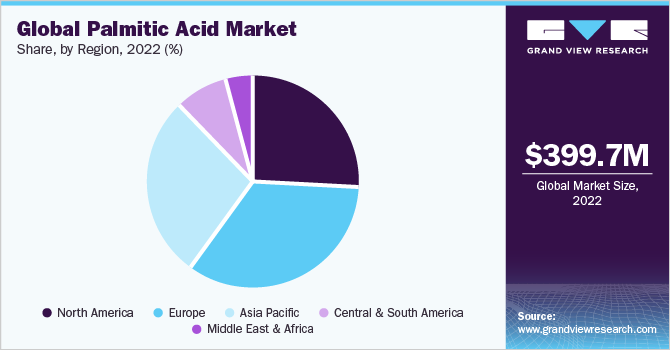 Global Palmitic Acid market share and size, 2022