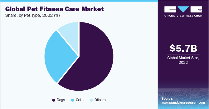 Global pet fitness care market share and size, 2022