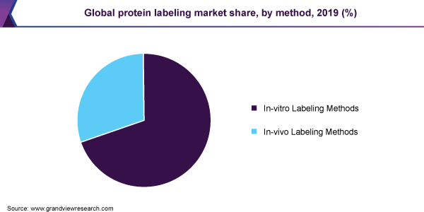 Global protein labeling market share, by method, 2019 (%)