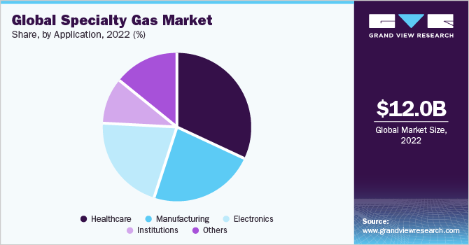 Global specialty gas market share, by application, 2019 (%)