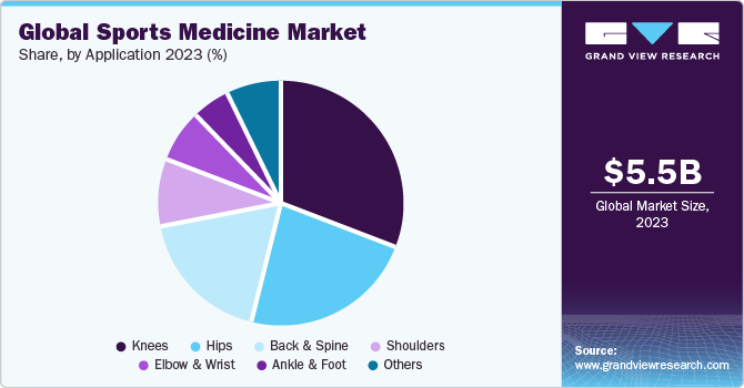 Global sports medicine market, by application, 2016 (%)