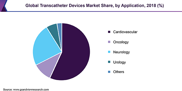 Global Transcatheter Devices Market Share, by Application, 2018 (%)