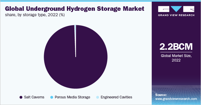Global Underground Hydrogen Storage Market share, By Storage Type, 2022 (%) 
