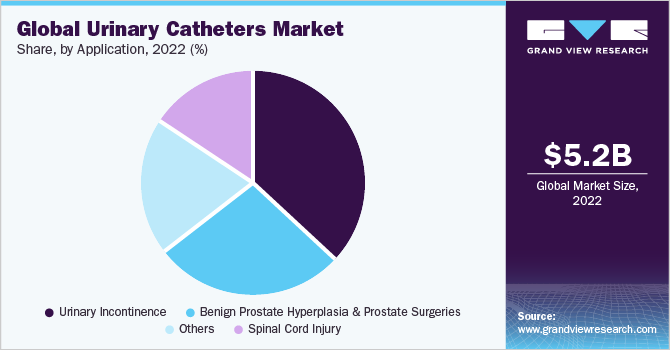 Global urinary-catheters market share and size, 2022