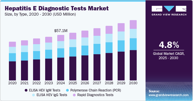 Hepatitis E Diagnostic Tests Market size, by type, 2020 - 2030 (USD Million)
