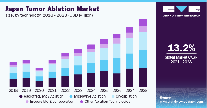 Japan tumor ablation market size, by technology, 2016 - 2028 (USD Million)