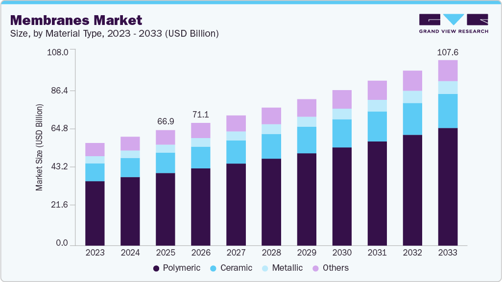 Membranes market size and growth forecast (2023-2033)