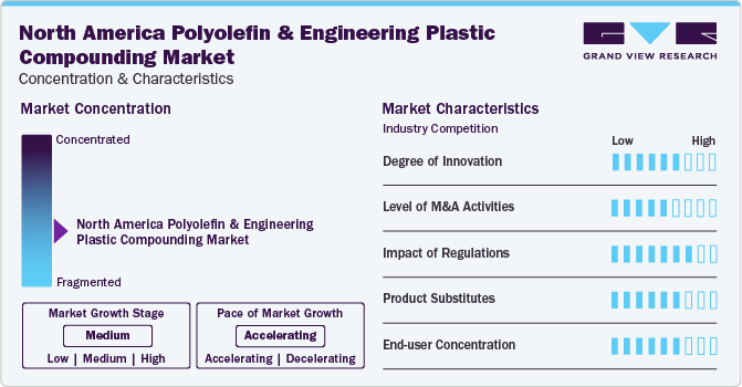 North America Polyolefin And Engineering Plastic Compounding Market Concentration & Characteristics North America Polyolefin And Engineering Plastic Compounding Market Concentration & Characteristics