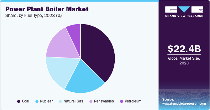 Power Plant Boiler Market Share, by Fuel Type, 2023 (%)