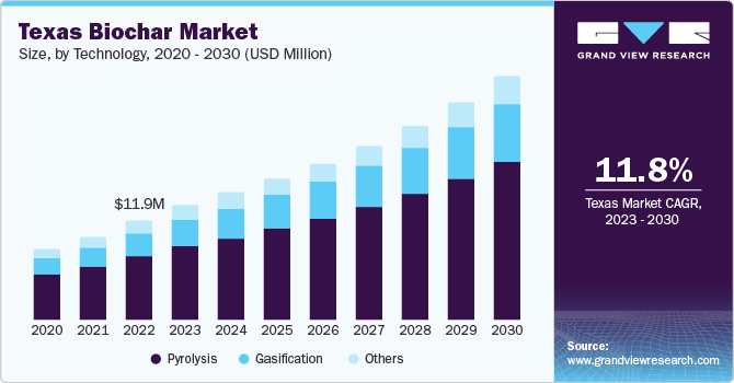 Texas Biochar Market size and growth rate, 2023 - 2030