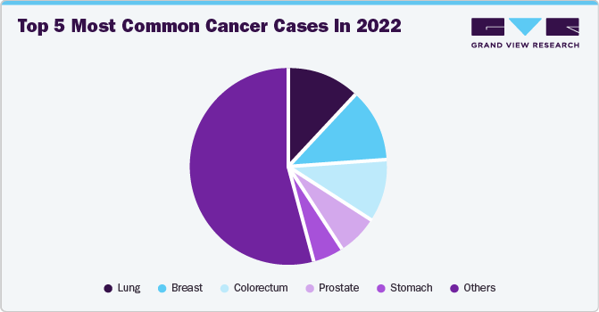 Top 5 most frequent cancer cases in 2022
