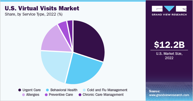 U.S. virtual visits Market share and size, 2022