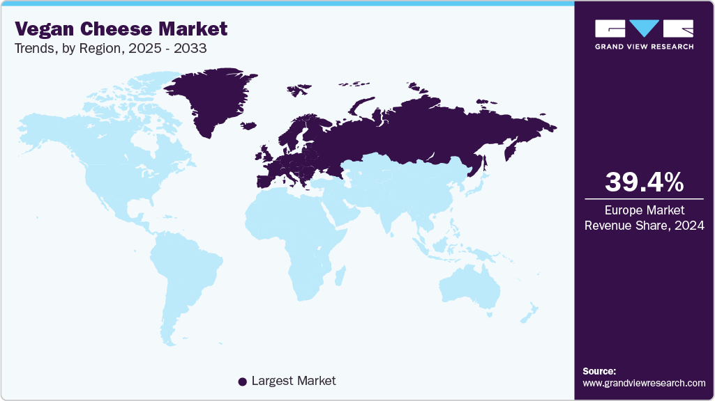 Vegan Cheese Market Trends, by Region, 2025 - 2033