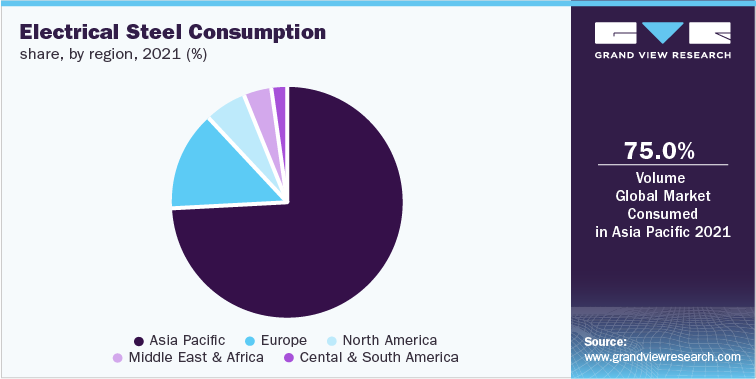 Electrical Steel Consumption share, by region, 2021 (%)