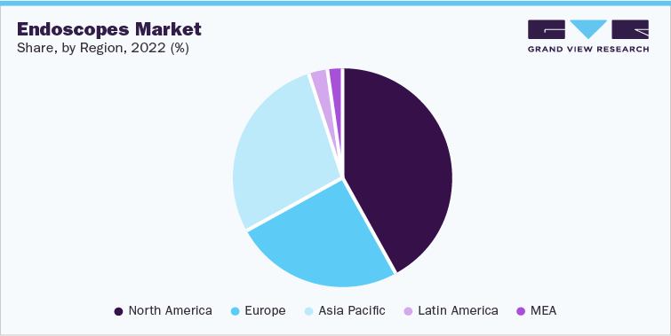 Endoscopes Market Share, by Region 2022 (%)