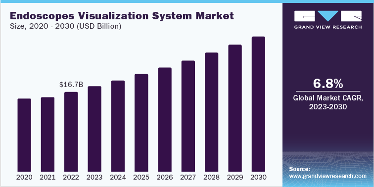 Endoscopes Visualization System Market Size, 2020 – 2030 (USD Billion)
